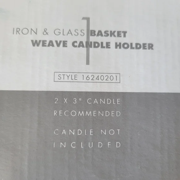 2 NIB Iron & Glass Basket Weave Candle Holders ~ Made in Mexico ~ Pretty! - Picture 9 of 16